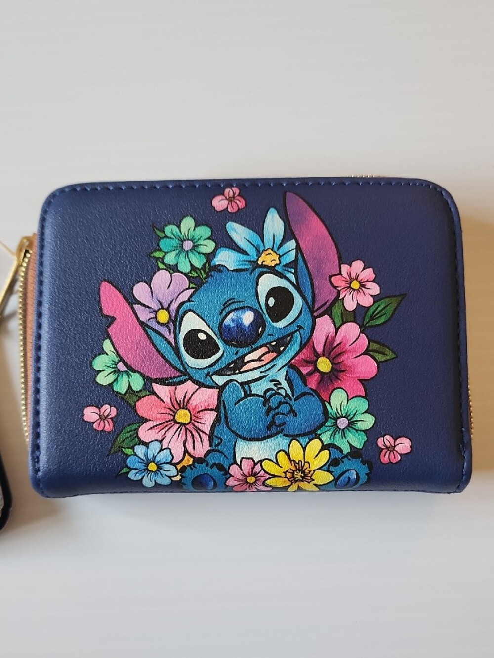Loungefly Blue Stitch Floral Zip Wallet. - Picture 3 of 12